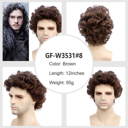 Exported to the U.S.: Kanikaren Synthetic Fiber Wig Cap for Overseas African-Style Men's Short Curly Buzz Cut Wig