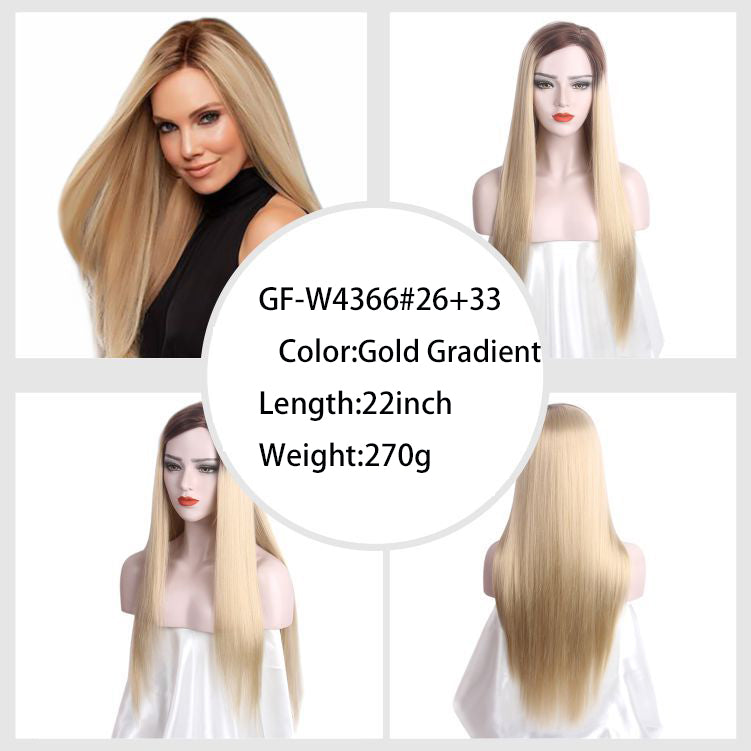 Long Blonde Wig For Woman Kanekalon Synthetic Hair Wigs