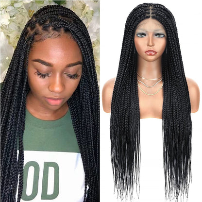 Braid Head Covers Long Straight Hair Hand Hooked Front Lace High Temperature Silk Full Head Covers