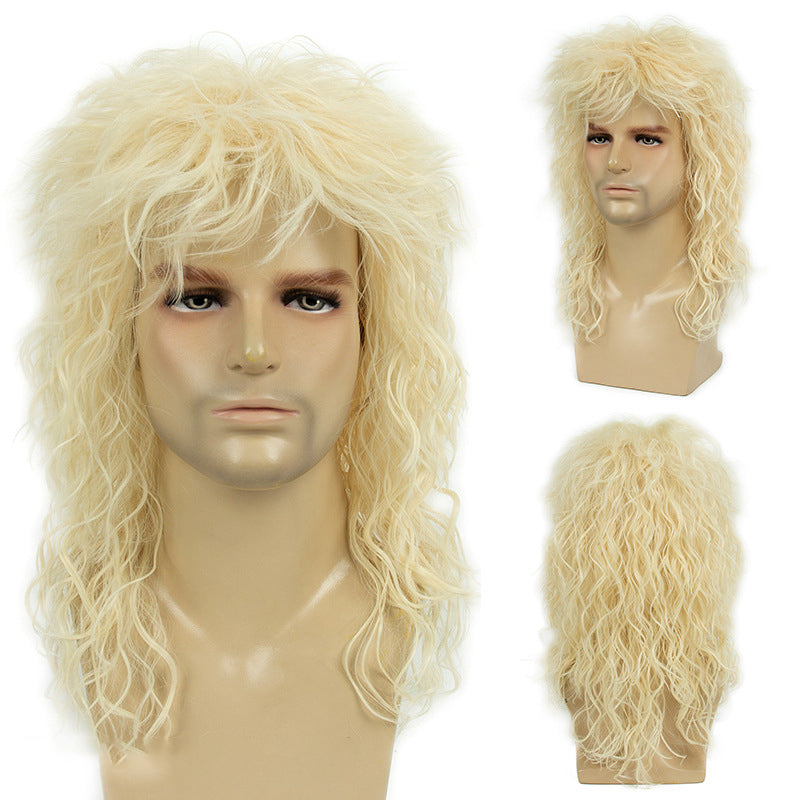 Christmas Halloween Wig 70s Retro Europe and the United States Female Long Curly Hair Brown Dye Imported Silk Wig