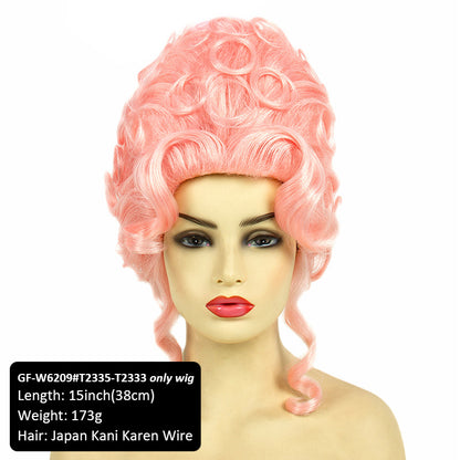 Export-Exclusive Medieval Vintage Top Hat Festival Costume Ball Premium Wig Set Halloween Wig