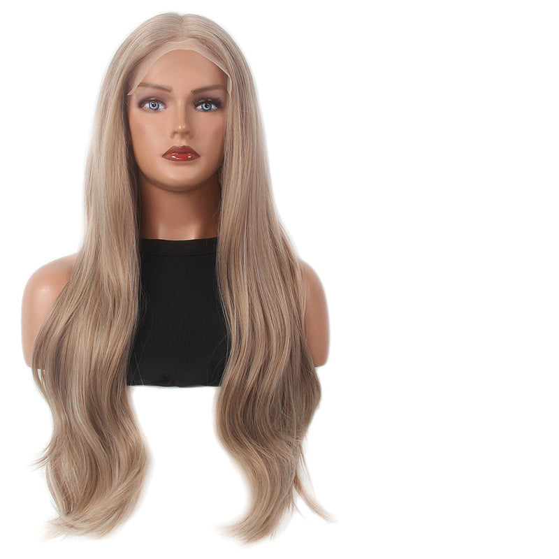 613 imported silk wig gradient lace wig European and American female lace headpiece long hair forehead lace hand hook wig