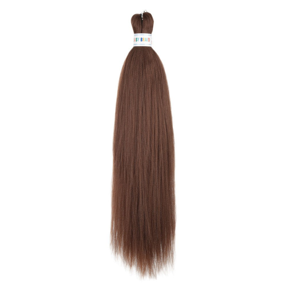 26 Inch Easy Braid Hair Colored Chemical Fiber EZ Large Braids Low Temperature Flame Retardant Yaki Long Straight Wigs