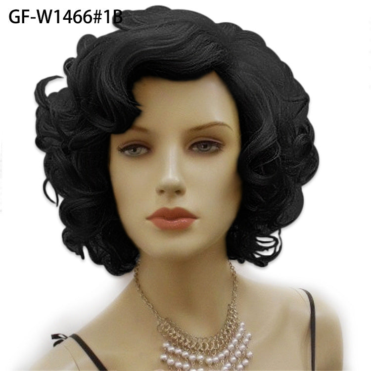 British Golden Retro Black Brown Marilyn Monroe Wig Female