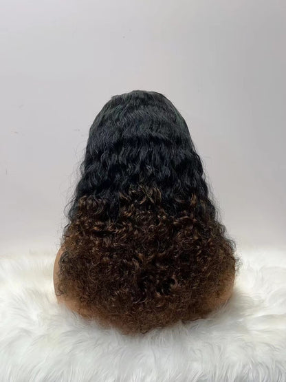 13x4 Water Wave bob Wig Peruvian Hair 100% Real Hair