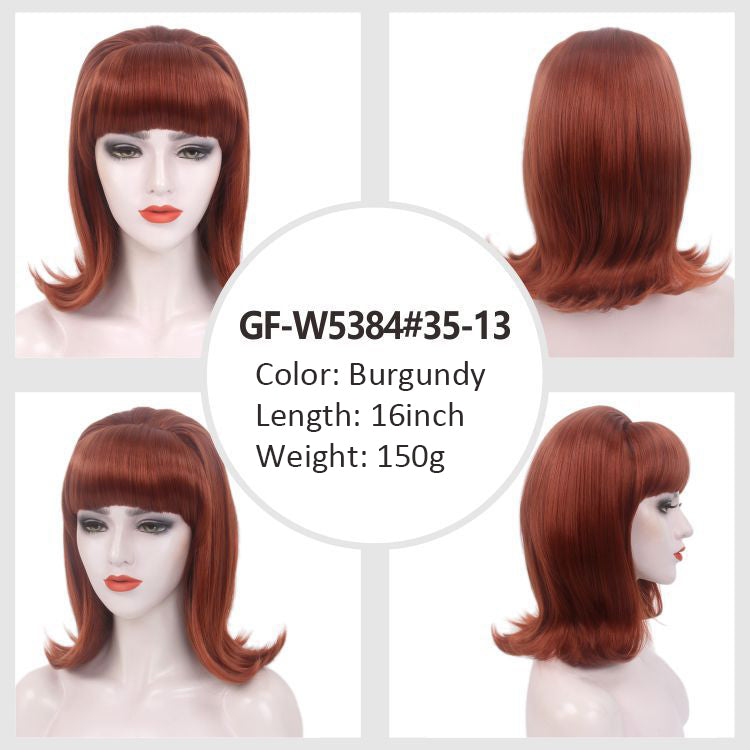 Wig wig cap auburn beehive wig