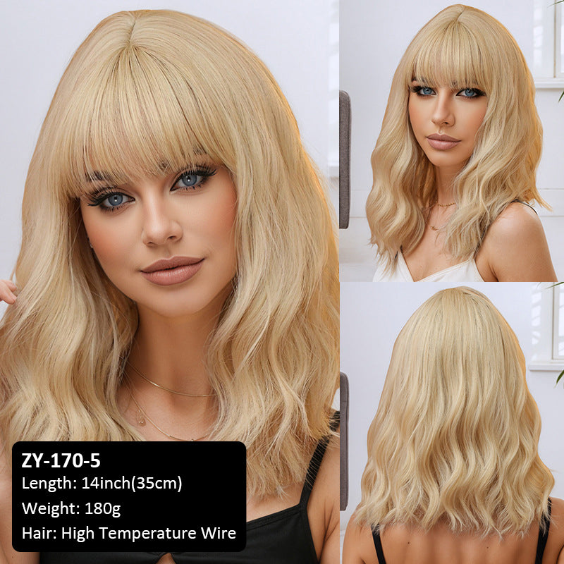 Hot Seller Wig air Broken Cap Bangs Female Group High Temperature Hair Wig