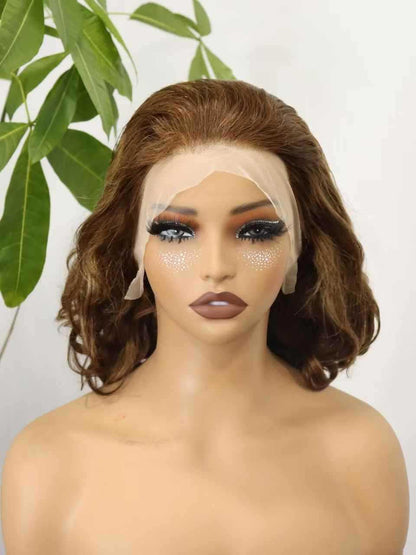 Wigs 13*4 Lace Loose bob Wig 100%human Hair Real Hair Hair
