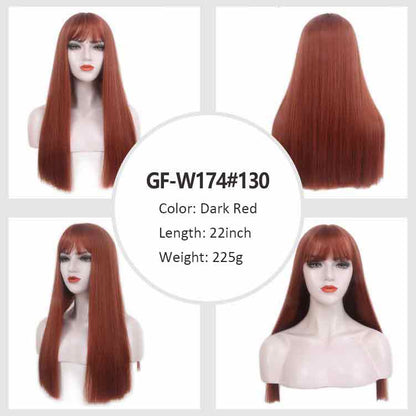 Halloween Wigs for Women Full Head Wigs Long Straight Hair Party Prom Half Black Half White
