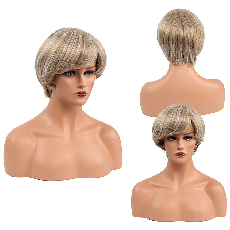 KarenLayered Karen wig European and American side blond white ladies Diana wig diana export