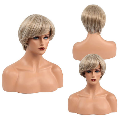 KarenLayered Karen wig European and American side blond white ladies Diana wig diana export