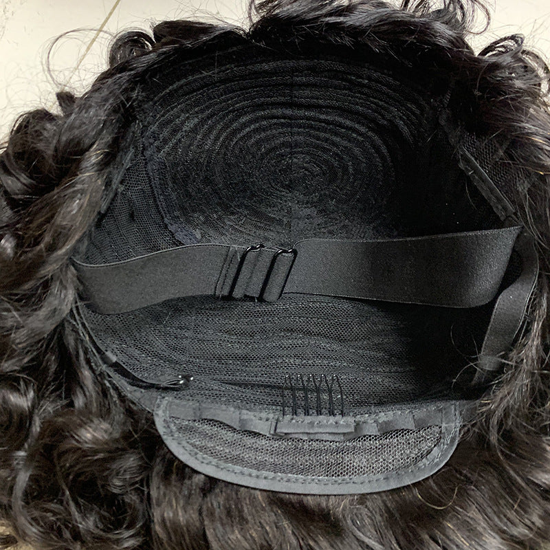 Full Mechanism Hair Set Real Hair Wig African Small Curly Hair Wig