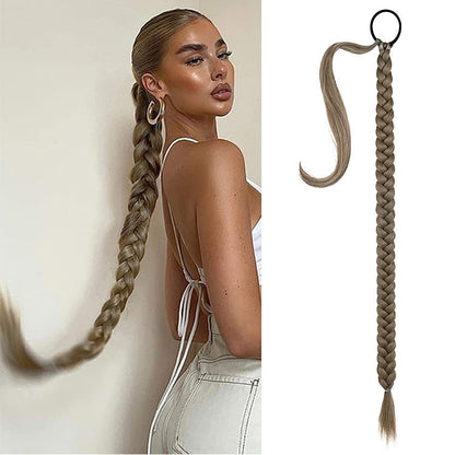 Export Trade Wig Ponytail Braided Style Wig Ponytail Extension Three-Strand Braid Export Trade Wig Ponytail Braided Hair Extension