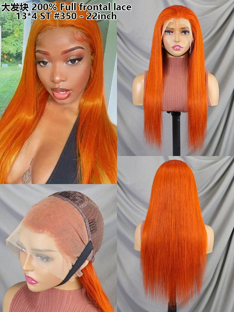 13x4 Full Frontal ST Human Wig Cross Border Real Hair