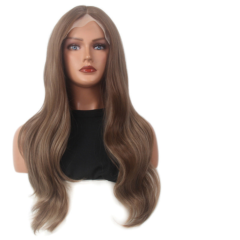 613 imported silk wig gradient lace wig European and American female lace headpiece long hair forehead lace hand hook wig
