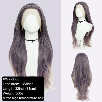 Gray Gradient 32inch Large Area 13x3 Half Hand Hook Front Lace Wig