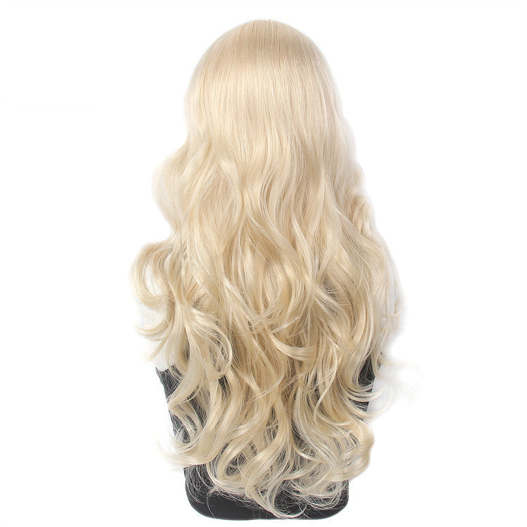 White-gold curly wig with light-colored bangs 13*4 Japanese imported hair strands