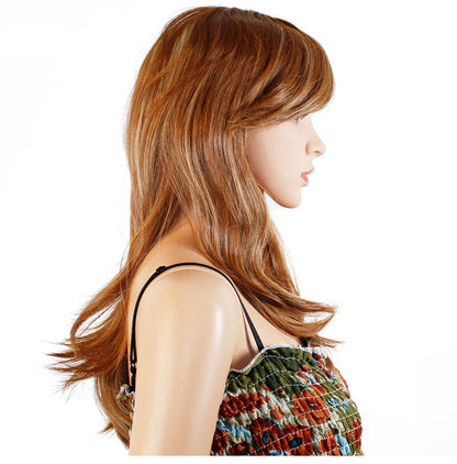 Ladies Wig High Temperature Wire Medium Long Hair Synthetic Fiber Hair Wig