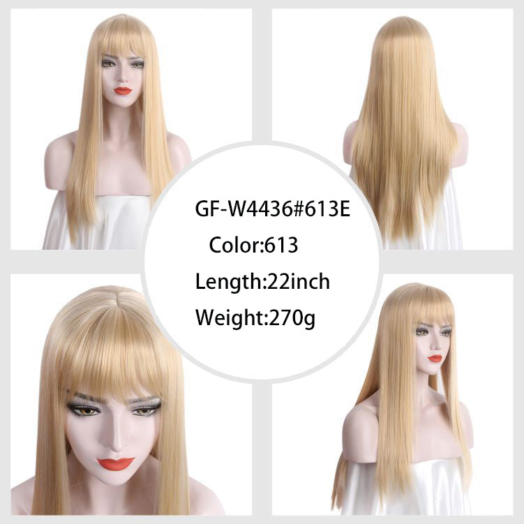 Long Blonde Wig For Woman Kanekalon Synthetic Hair Wigs