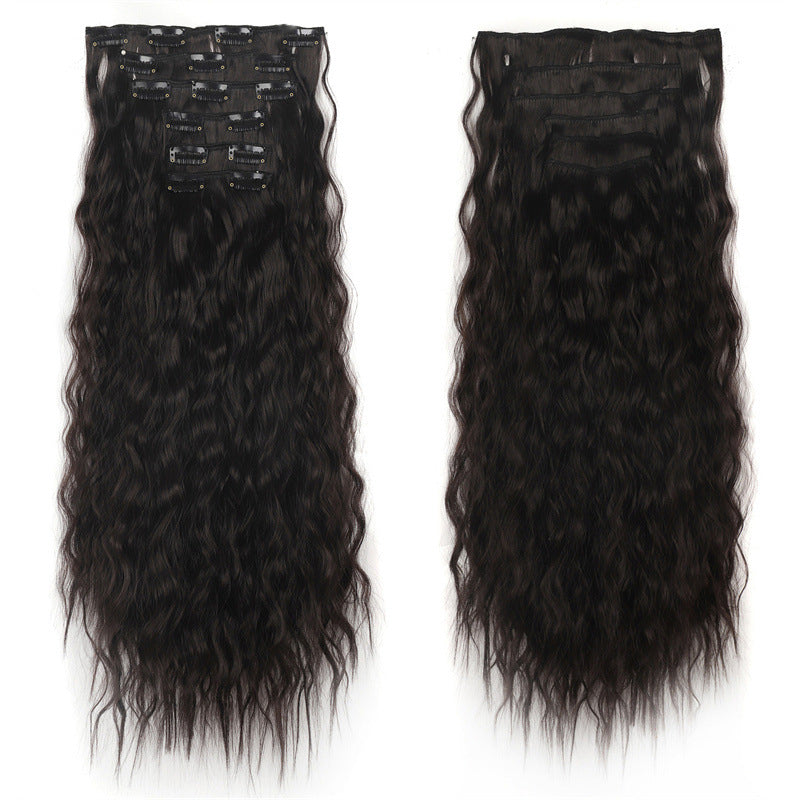 6 Sets Clip in Hair Extension 24inch Elastic Hair Wig Clips