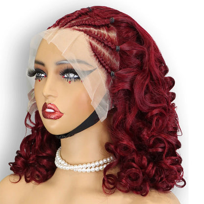 Afro Braid Loose Wig 13*4 Lace 100% Human Hair Wig Curly Hair