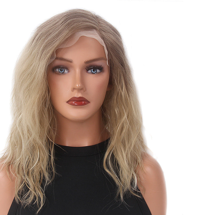 613 imported silk wig gradient lace wig European and American female lace headpiece long hair forehead lace hand hook wig