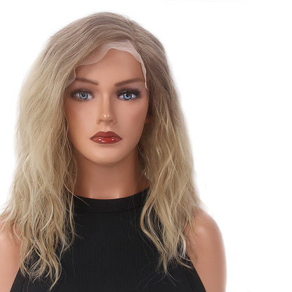 613 imported silk wig gradient lace wig European and American female lace headpiece long hair forehead lace hand hook wig