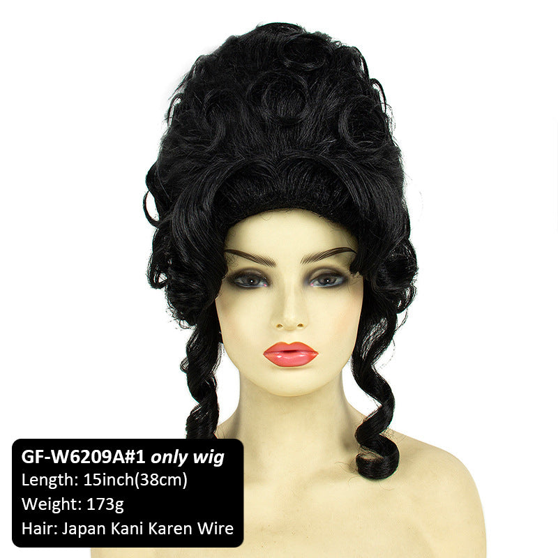 Export-Exclusive Medieval Vintage Top Hat Festival Costume Ball Premium Wig Set Halloween Wig