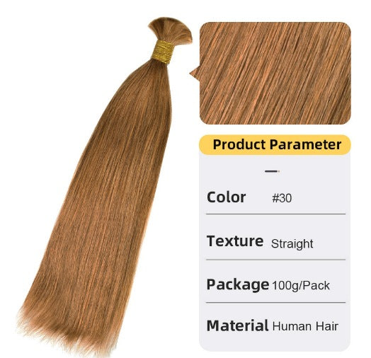 Straight Real Hair Handle Strand Crystal Wire Wig Can Be Permed and Dyed Straight Hair Handle Foreign Trade Human Hair