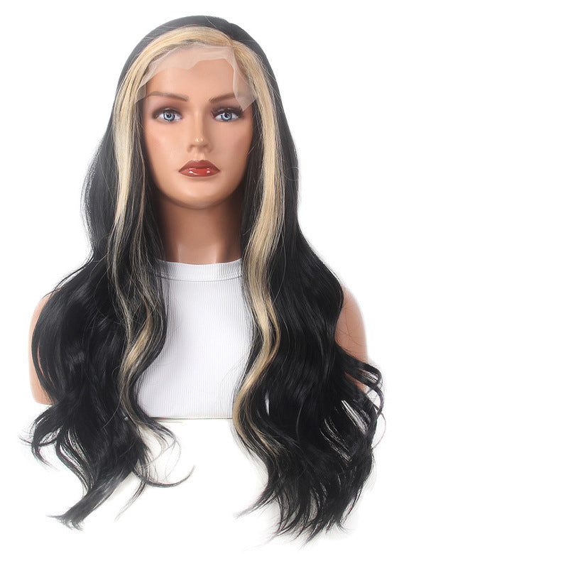 613 imported silk wig gradient lace wig European and American female lace headpiece long hair forehead lace hand hook wig