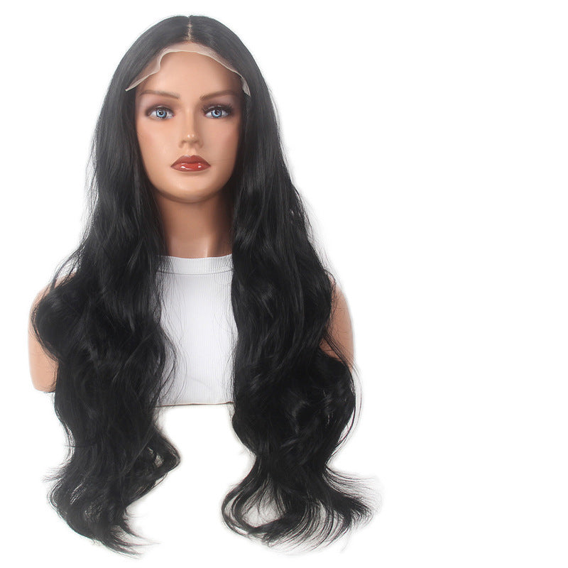 613 imported silk wig gradient lace wig European and American female lace headpiece long hair forehead lace hand hook wig