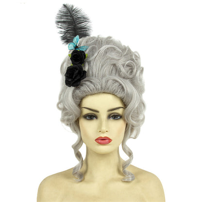 Export-Exclusive Medieval Vintage Top Hat Festival Costume Ball Premium Wig Set Halloween Wig