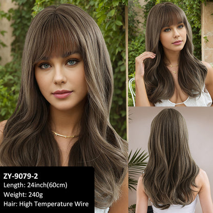Hot Sale Wig Eight Bangs Full Hair Natural Simulation High Temperature Wire High Level