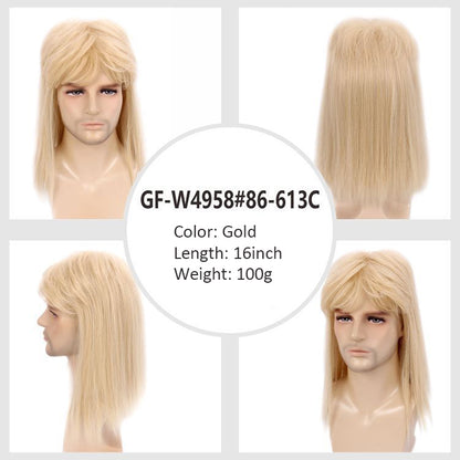 7080s Brian May Rocker Mullet Wig