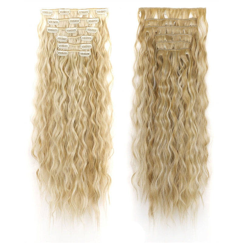 6 Sets Clip in Hair Extension 24inch Elastic Hair Wig Clips