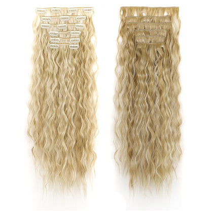 6 Sets Clip in Hair Extension 24inch Elastic Hair Wig Clips