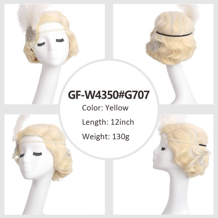 British Golden Retro Black Brown Marilyn Monroe Wig Female