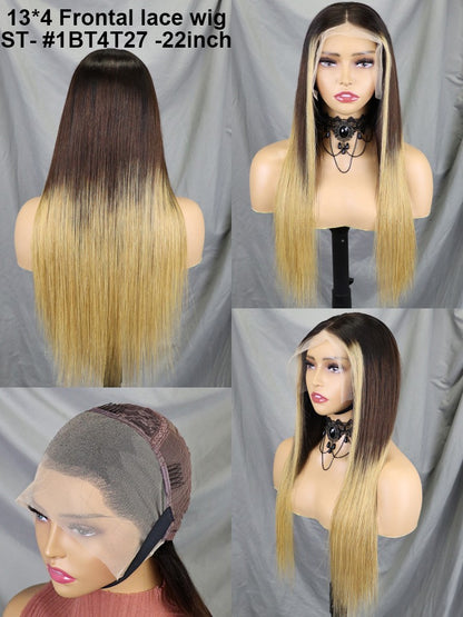 13x4 Full Frontal ST Human Wig Cross Border Real Hair