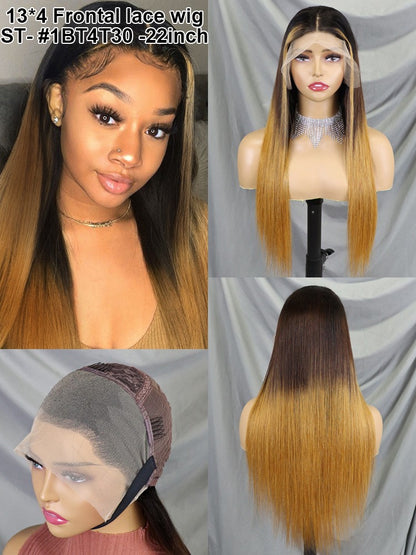 13x4 Full Frontal ST Human Wig Cross Border Real Hair