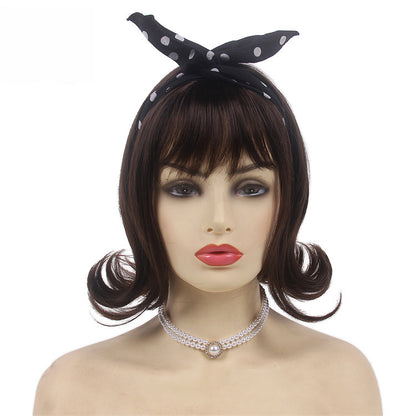 60s Vintage Halloween Party Wig 40cm Flip up American Style