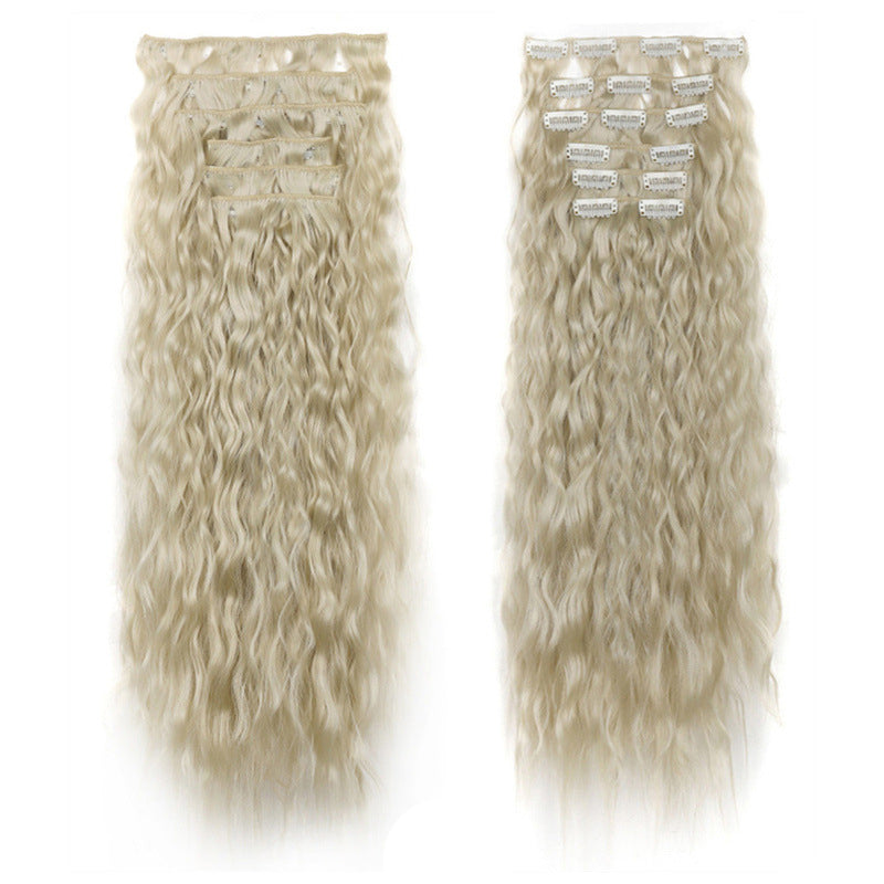 6 Sets Clip in Hair Extension 24inch Elastic Hair Wig Clips