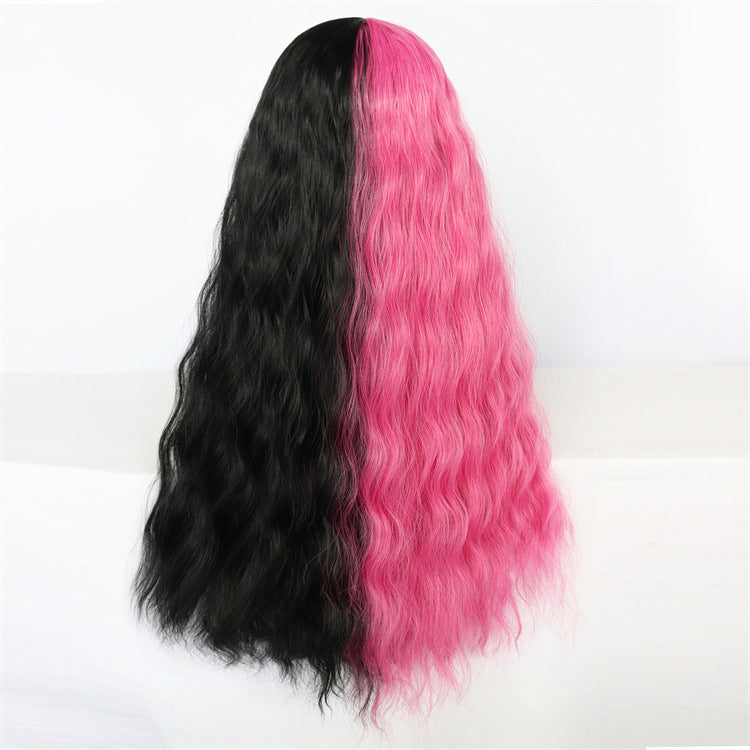 Wig Melanie Martinez Half Pink Half Black Qi Liu Cross Border Wig