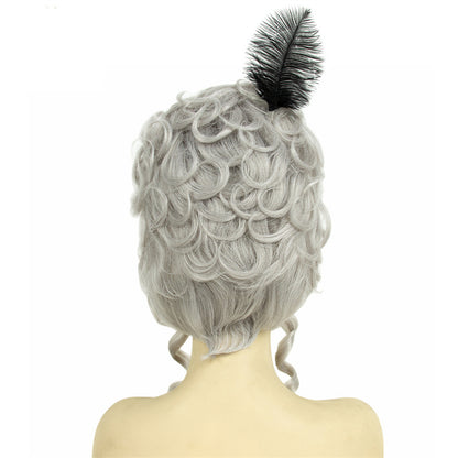 Export-Exclusive Medieval Vintage Top Hat Festival Costume Ball Premium Wig Set Halloween Wig