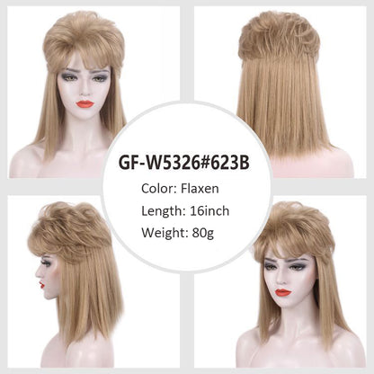 7080s Brian May Rocker Mullet Wig