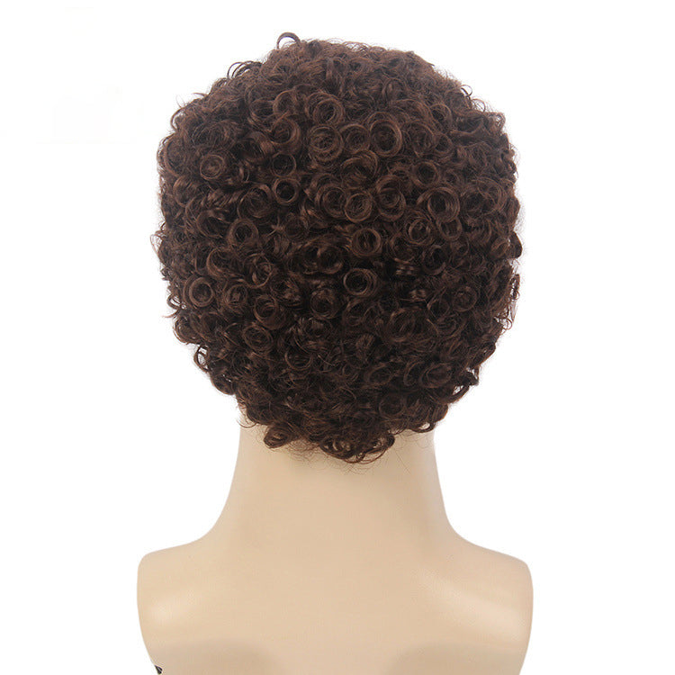 Exported to the U.S.: Kanikaren Synthetic Fiber Wig Cap for Overseas African-Style Men's Short Curly Buzz Cut Wig