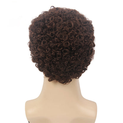 Exported to the U.S.: Kanikaren Synthetic Fiber Wig Cap for Overseas African-Style Men's Short Curly Buzz Cut Wig