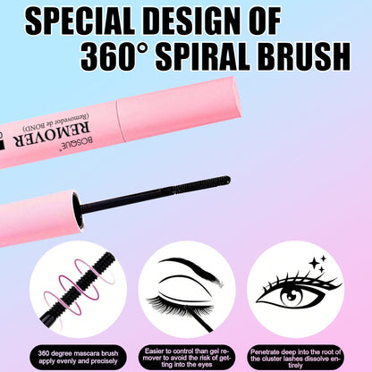 BOSQUE Beauty Double Ended Eyelash Glue and Remover Kit Waterproof Long Lasting Quick Drying No Clump Hypoallergenic Non Irritating Easy to Use for Beginners Daily Wedding Travel Essential