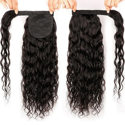 Real Hair Real Hair Wig Water Wave Ponytail velcro Ponytail
