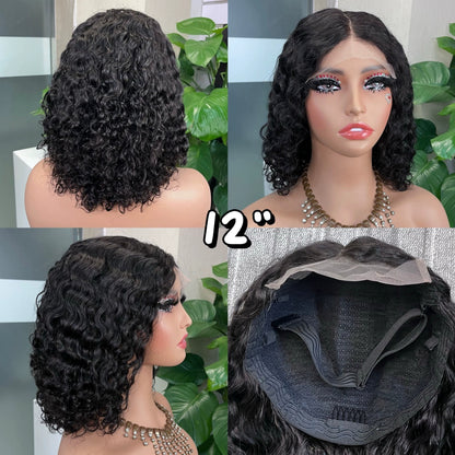 Front Lace Small Curly Wig Cover 5*5 Water Glueless No Gluing Hot Lace Head Covers