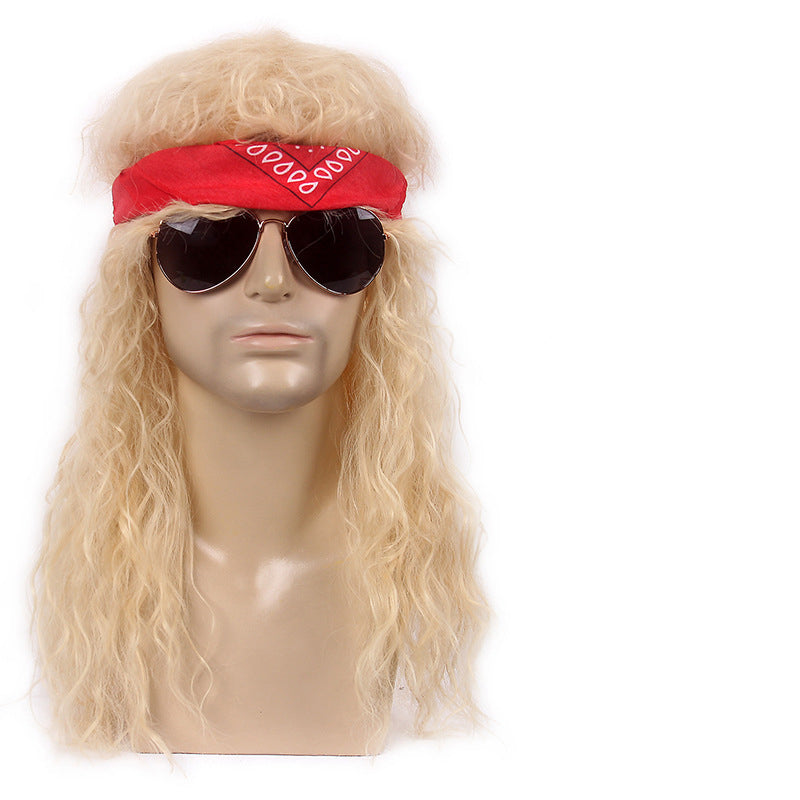 Christmas Halloween Wig 70s Retro Europe and the United States Female Long Curly Hair Brown Dye Imported Silk Wig